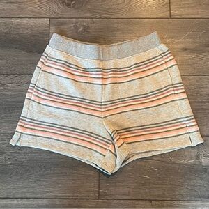 Madewell MWL Stitched Pocket Sweat Shorts in Stripe Terry Heather Grey Medium